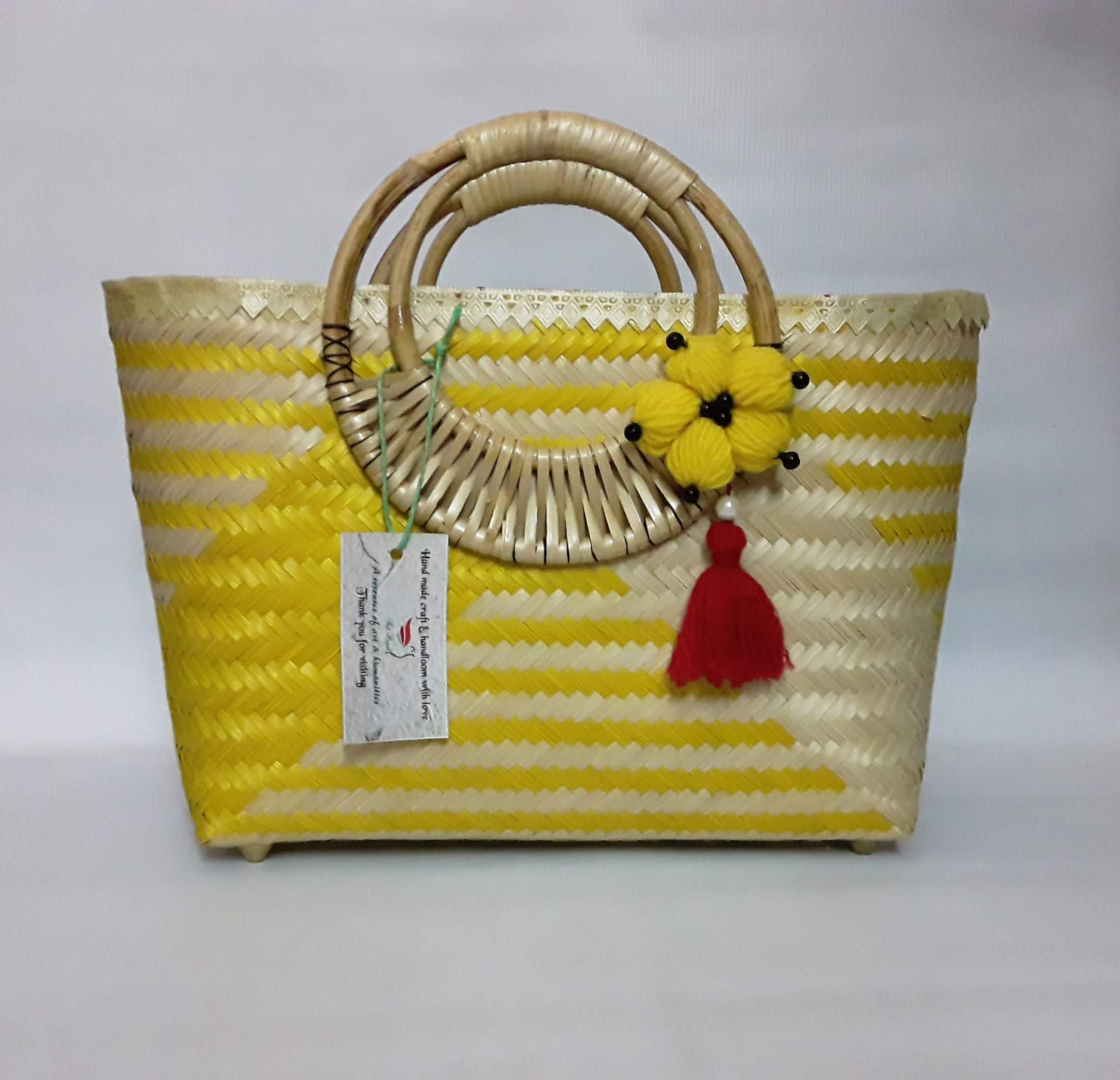 Buy SriShopify Women's Handbag Banjara Traditional Basket Bag Tote Bag  Cotton handmade Front Design (Medium size, Mirror Beads and Thread Work  Handcraft, Maroon) at Amazon.in
